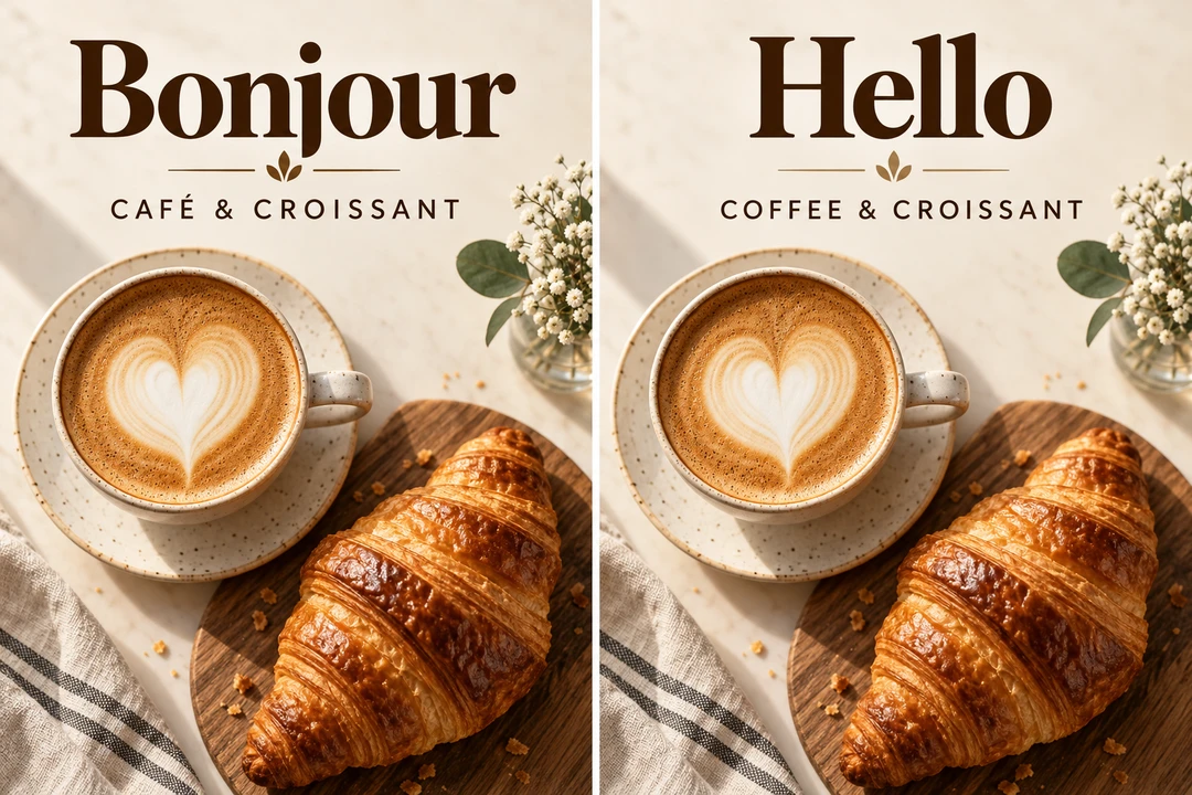 A cafe poster translated from French into English.